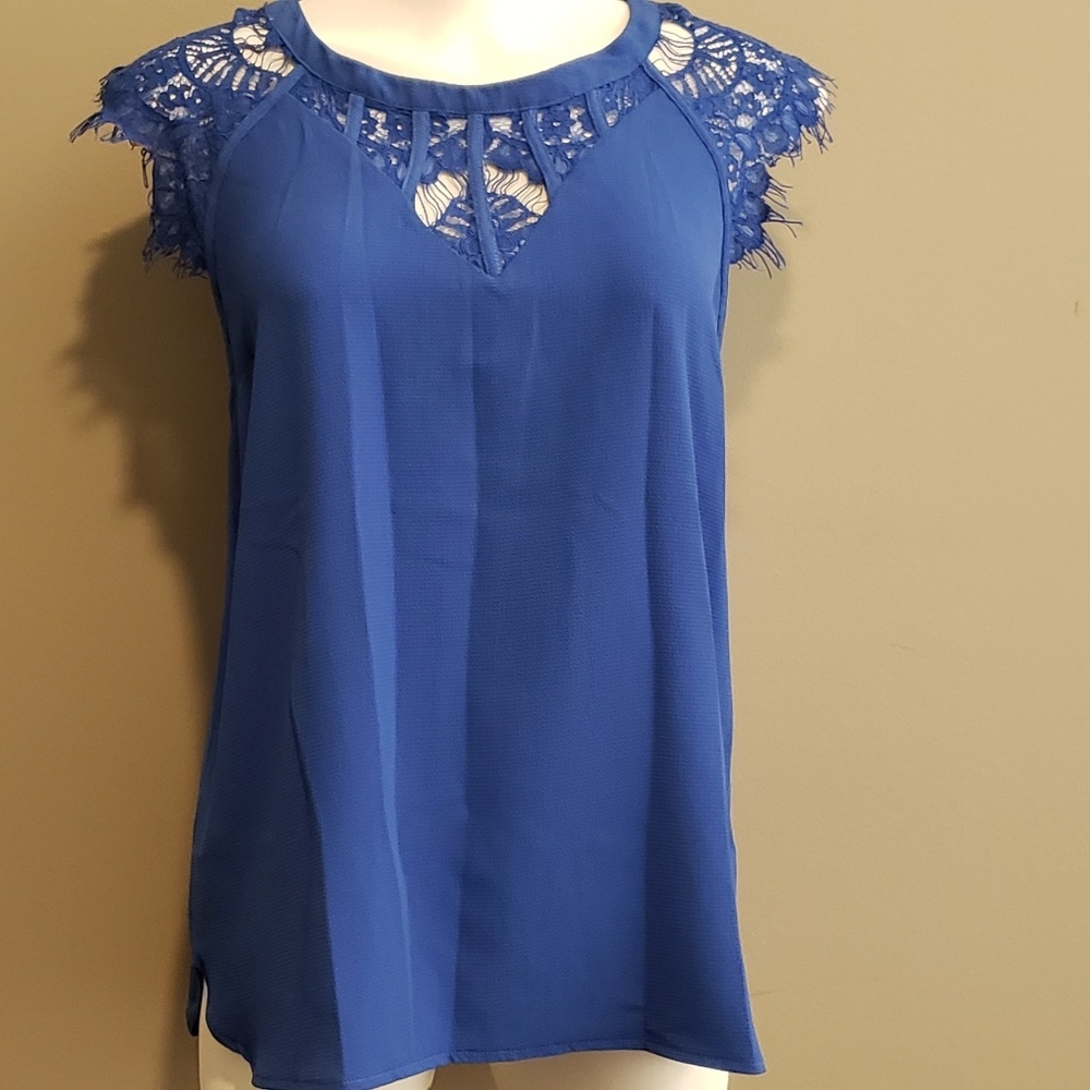 Bri on Ivy Royal Blue blouse
